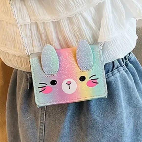 Childs Adorable Little Rabbit Colorful Compact Mini Shoulder Bag NIB - Picture 1 of 3